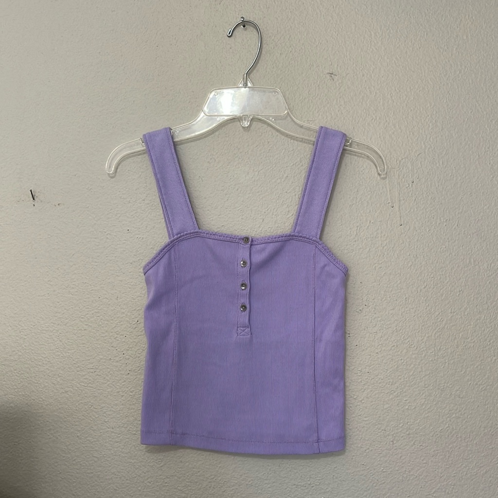 Abercrombie & Fitch Women's Lilac Ribbed Tank Top